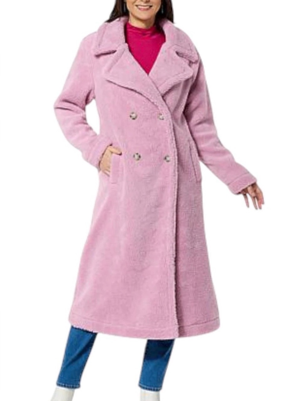 G by Giuliana NWOT Teddy Sherpa Fleece Coat Lilac Pink Medium
